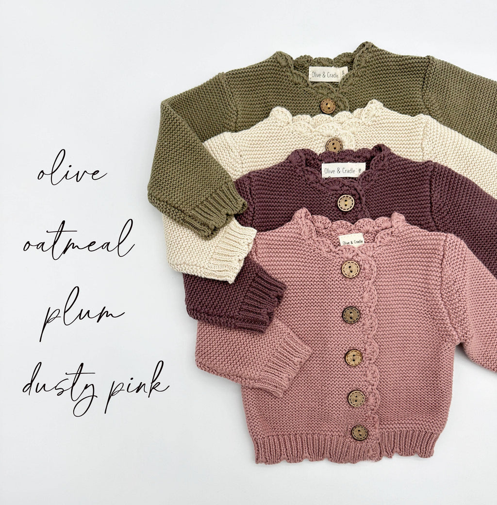Baby Sophia Sweater: Sage / 3-6 months