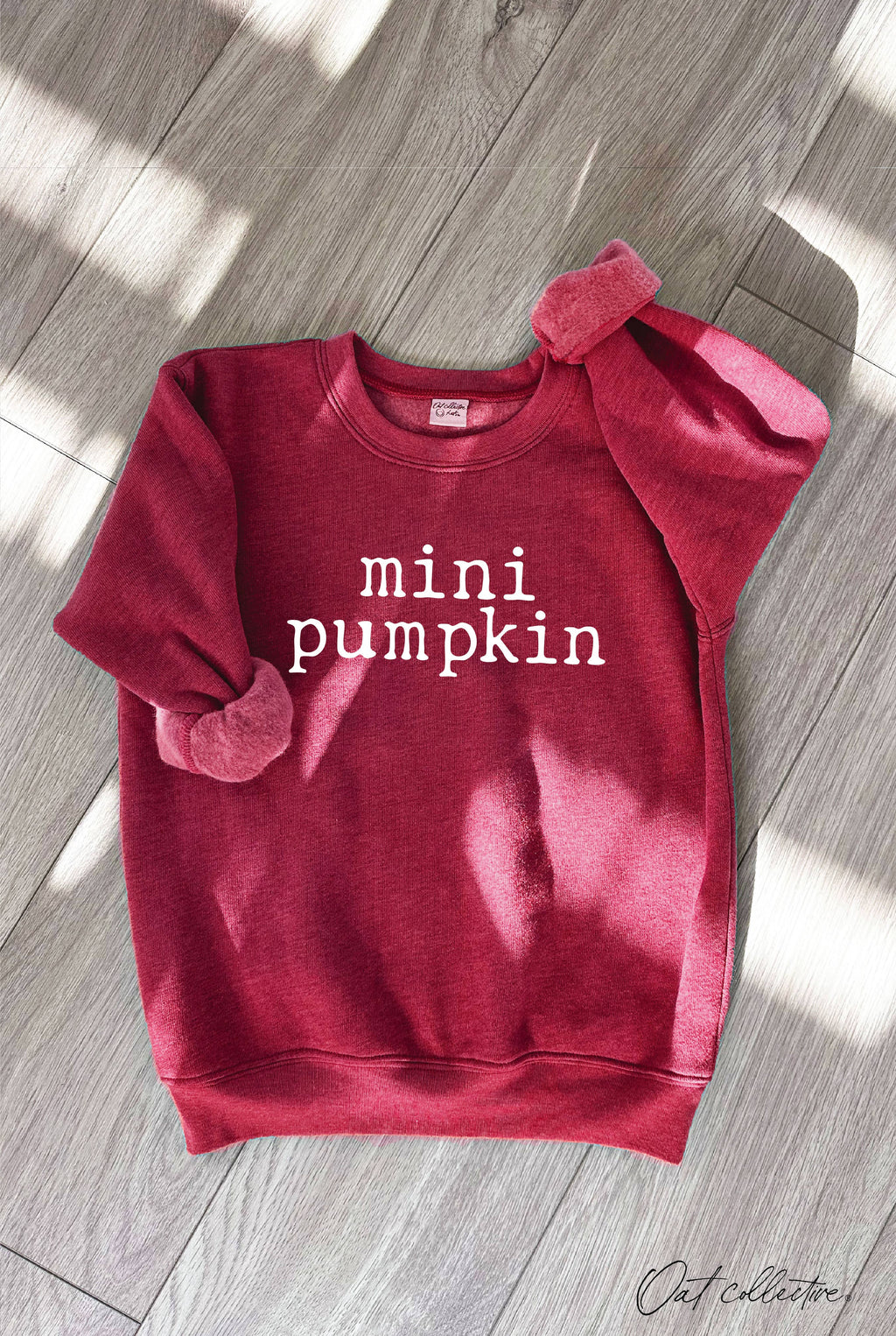 MINI PUMPKIN Youth Unisex Graphic Sweatshirt: HEATHER DUST / 6/7