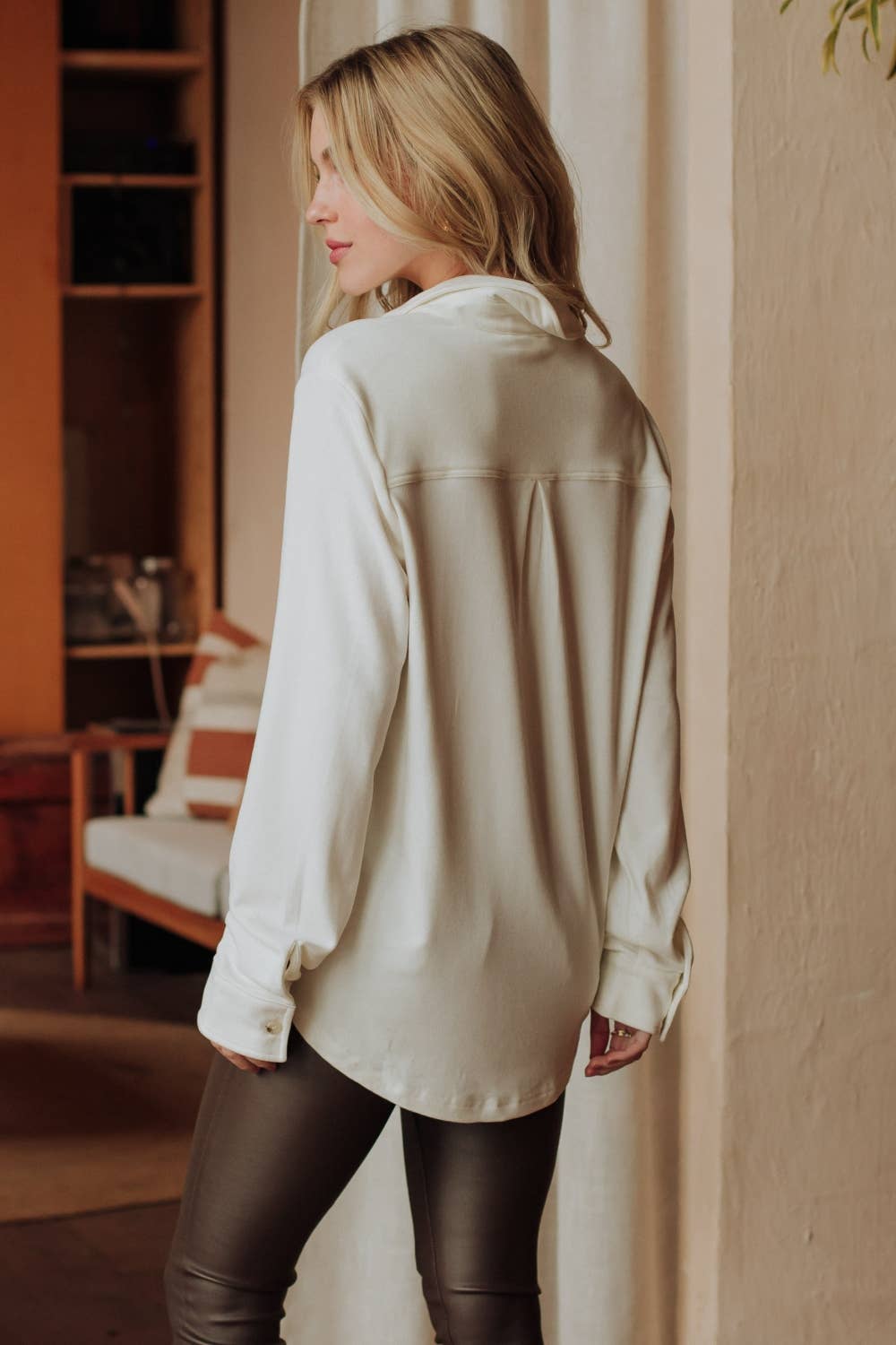 White Super Soft Button Up