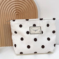 CORDUROY RETRO POLKA DOT MAKEUP BAG STORAGE BAG_CWAB1220: White / (OS) 2