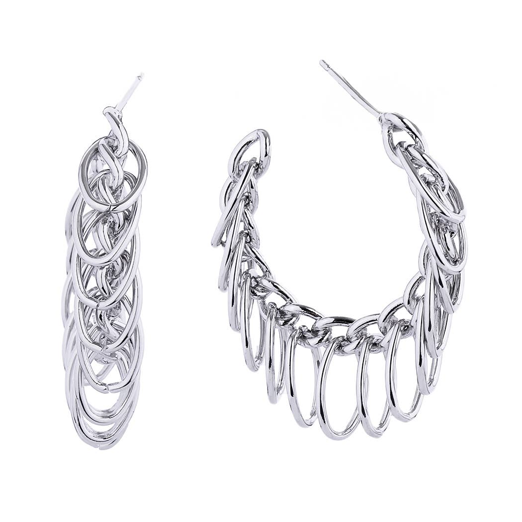 14K Gold-Dipped Chain Drop Post Earrings: GLD / ONE SIZE