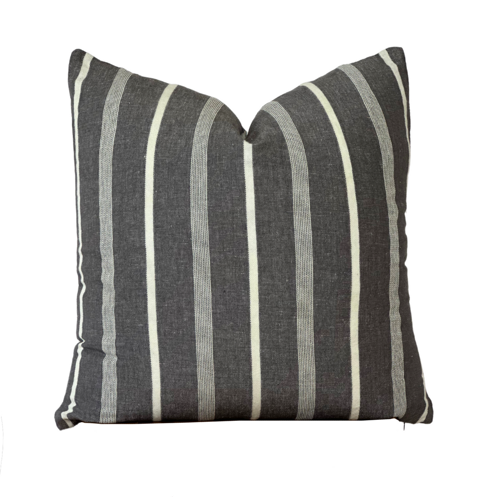 Linen Stripe Pillow Cover | Addison: Gray Stripe