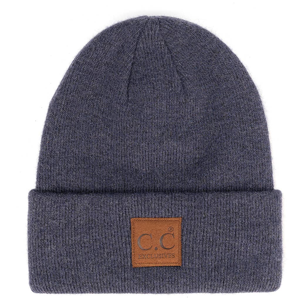 Unisex Heather Knit Classic Beanie Hat