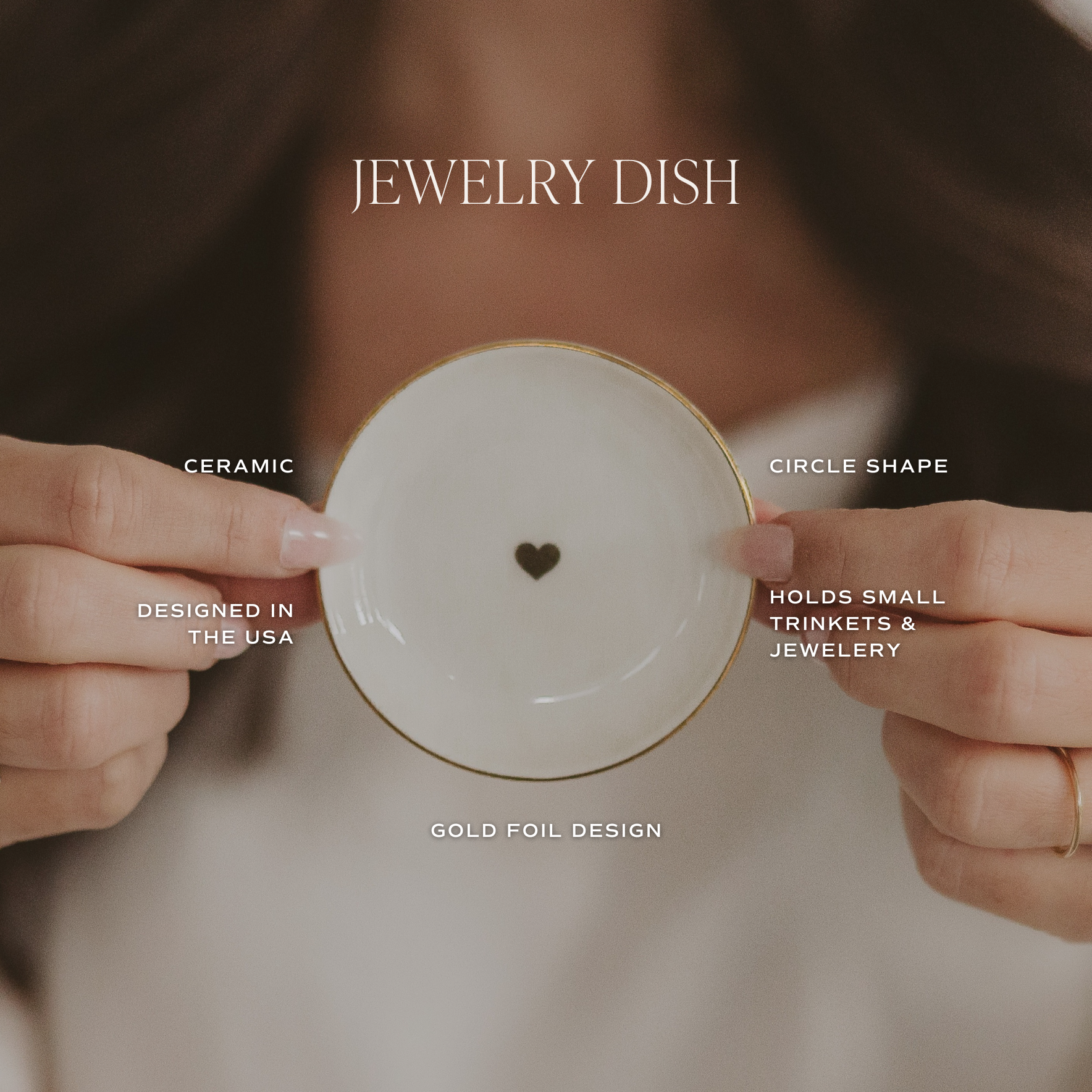 Gold Heart Jewelry Dish - Home Decor & Gifts