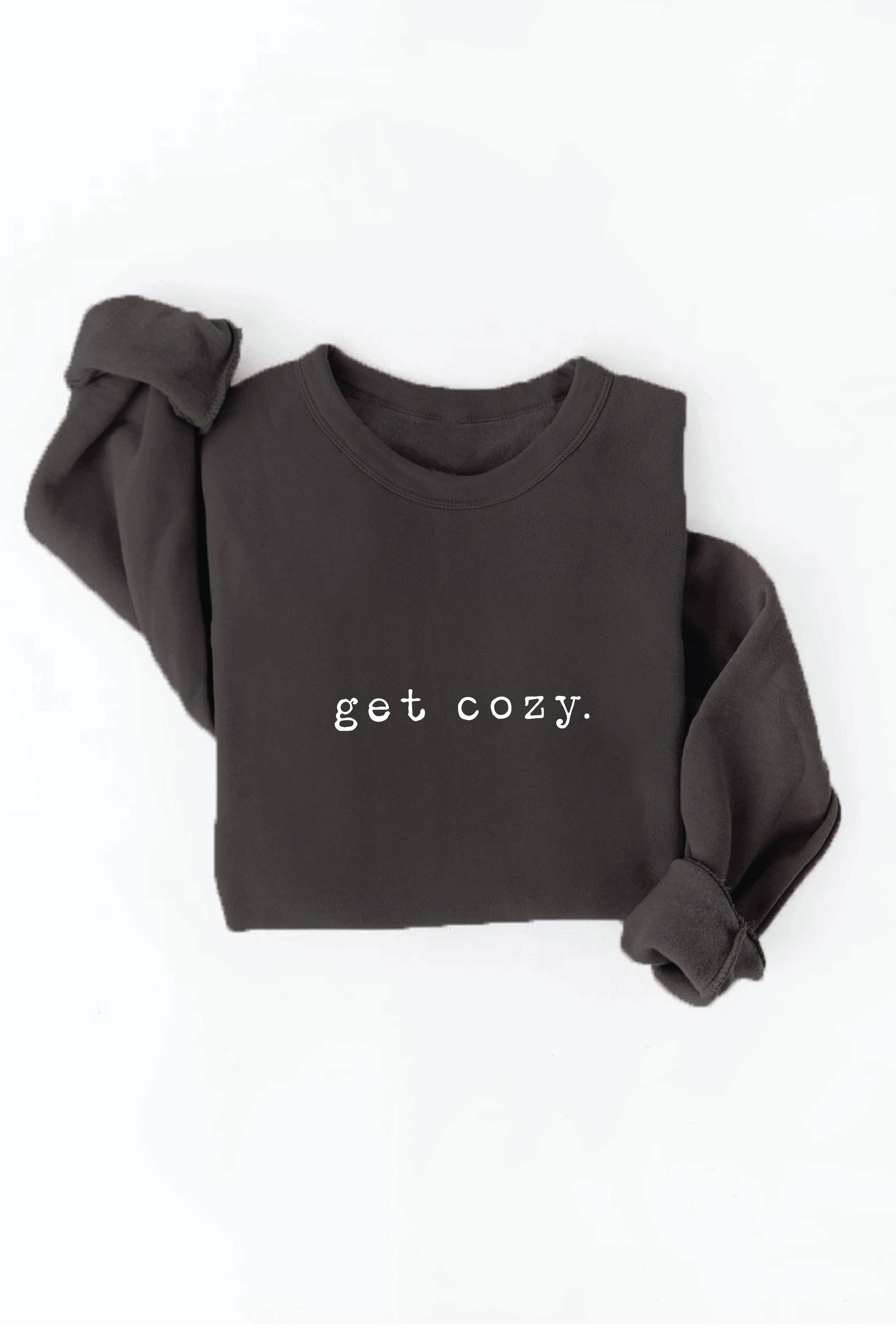 GET COZY Graphic Sweatshirt: MAROON / S