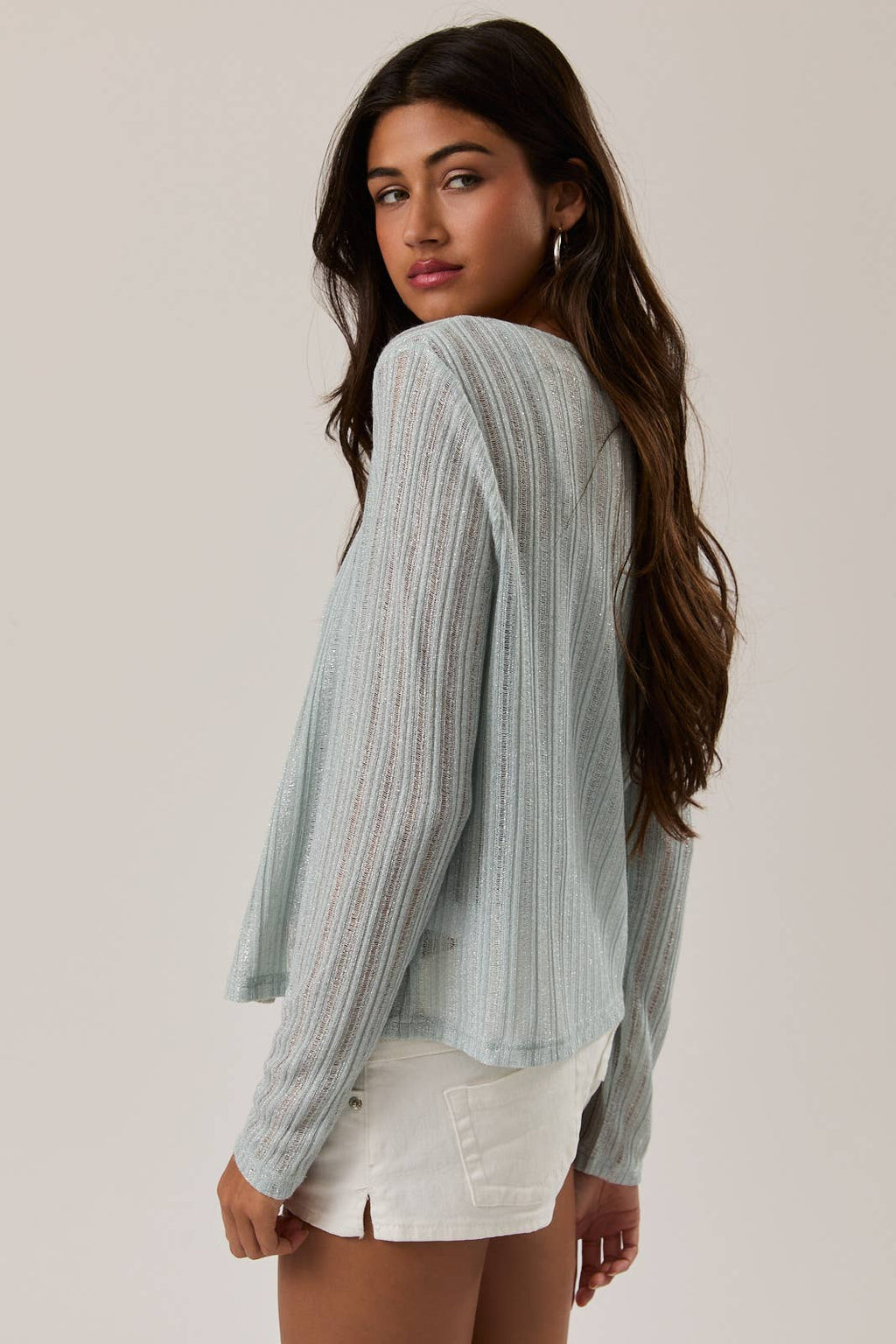 Sea Glass Blue Shimmer Cardigan