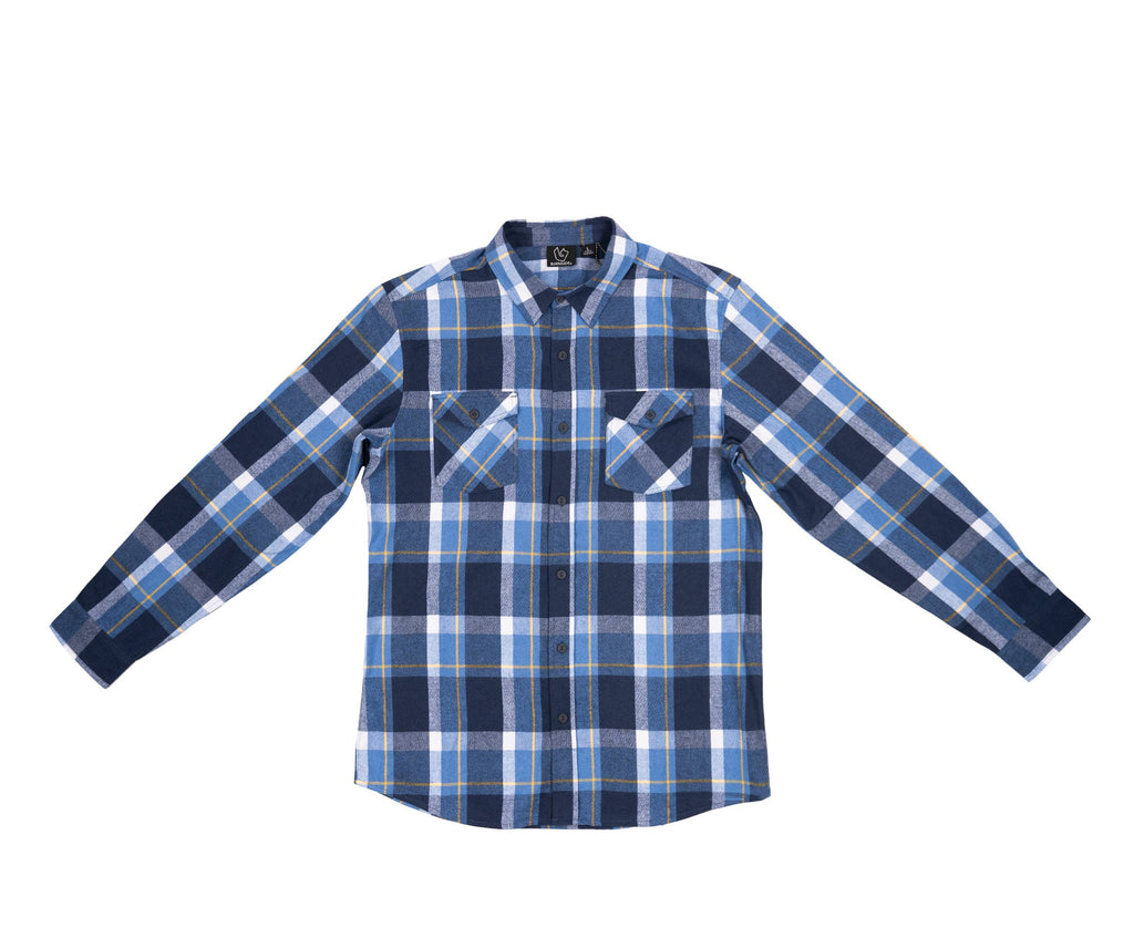 Mens Flannel Shirt: Navy / M
