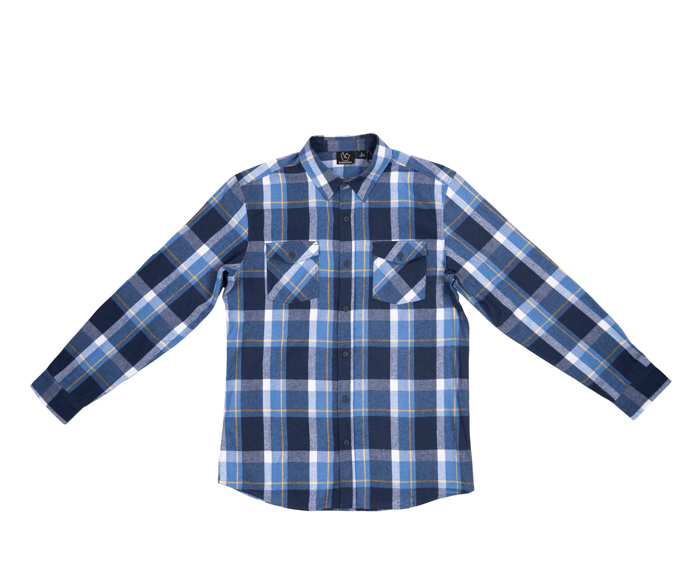 Mens Flannel Shirt: Navy / M