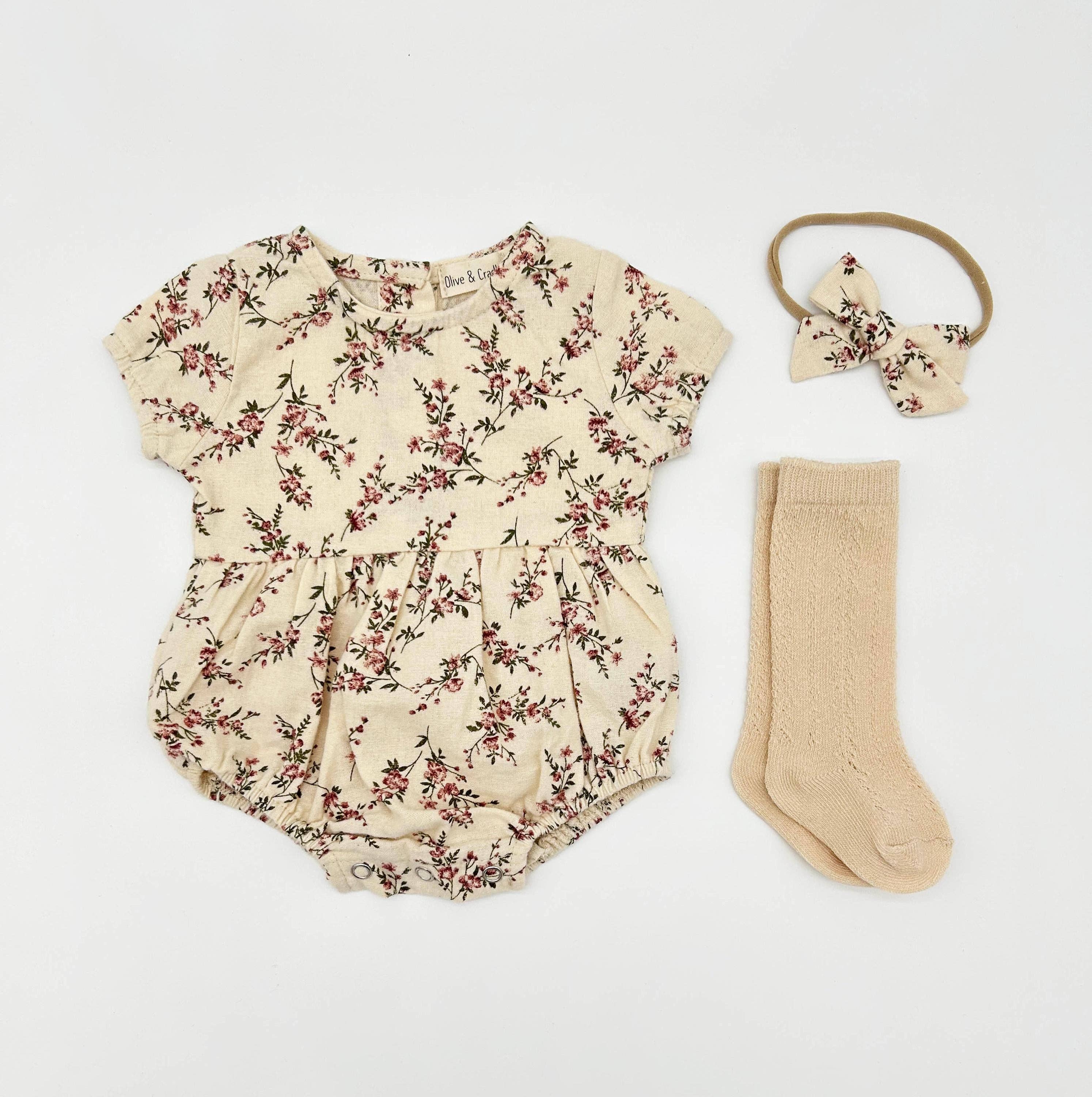 Anessa Romper Set: 2pc set (romper+bow)