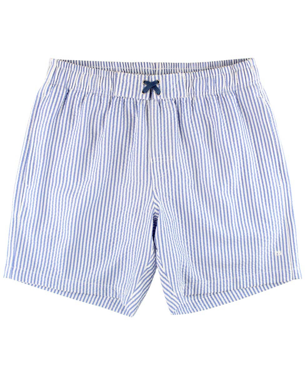 Men's Periwinkle Blue Seersucker Swim Trunks