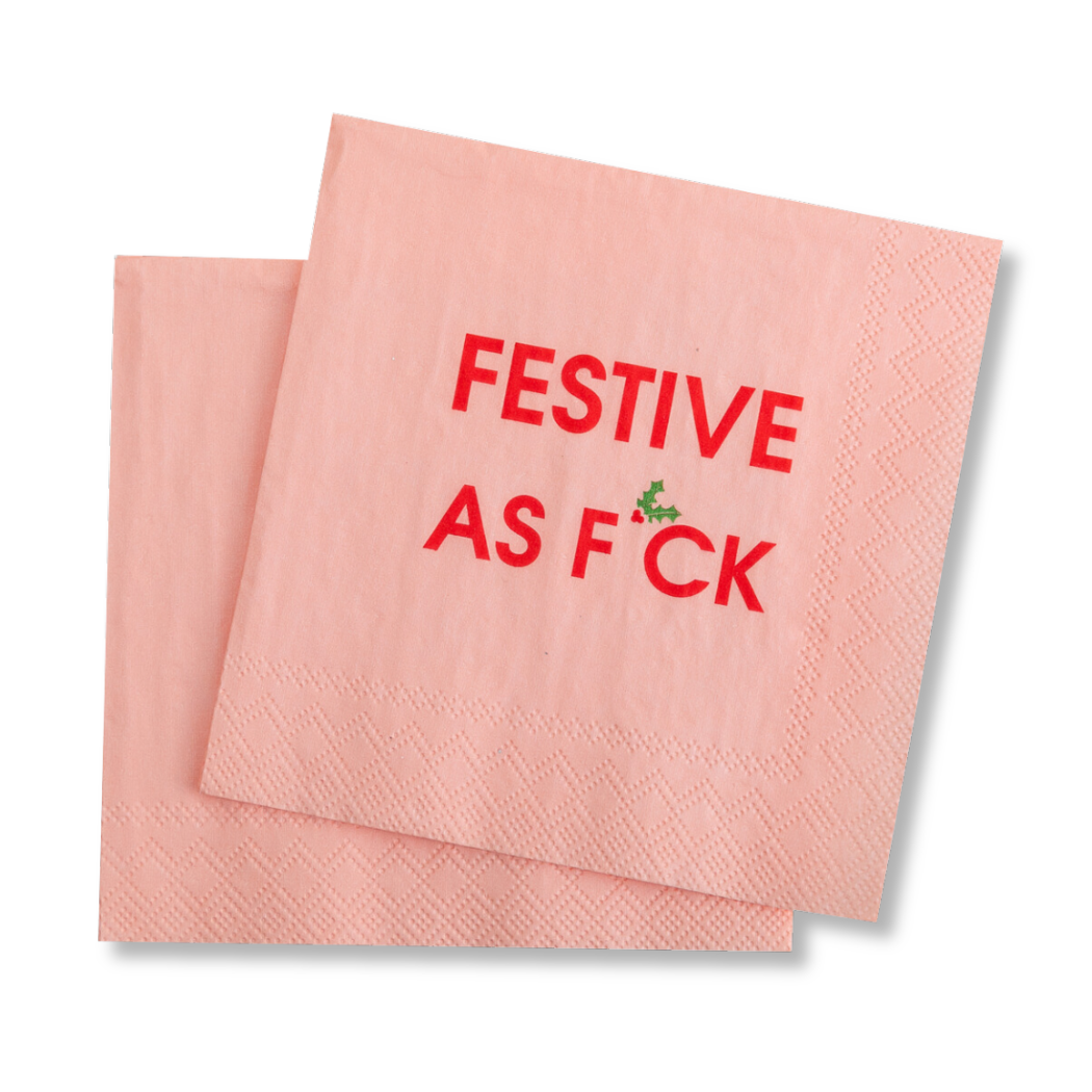 Festive As F*ck - Holiday Party Cocktail Napkins