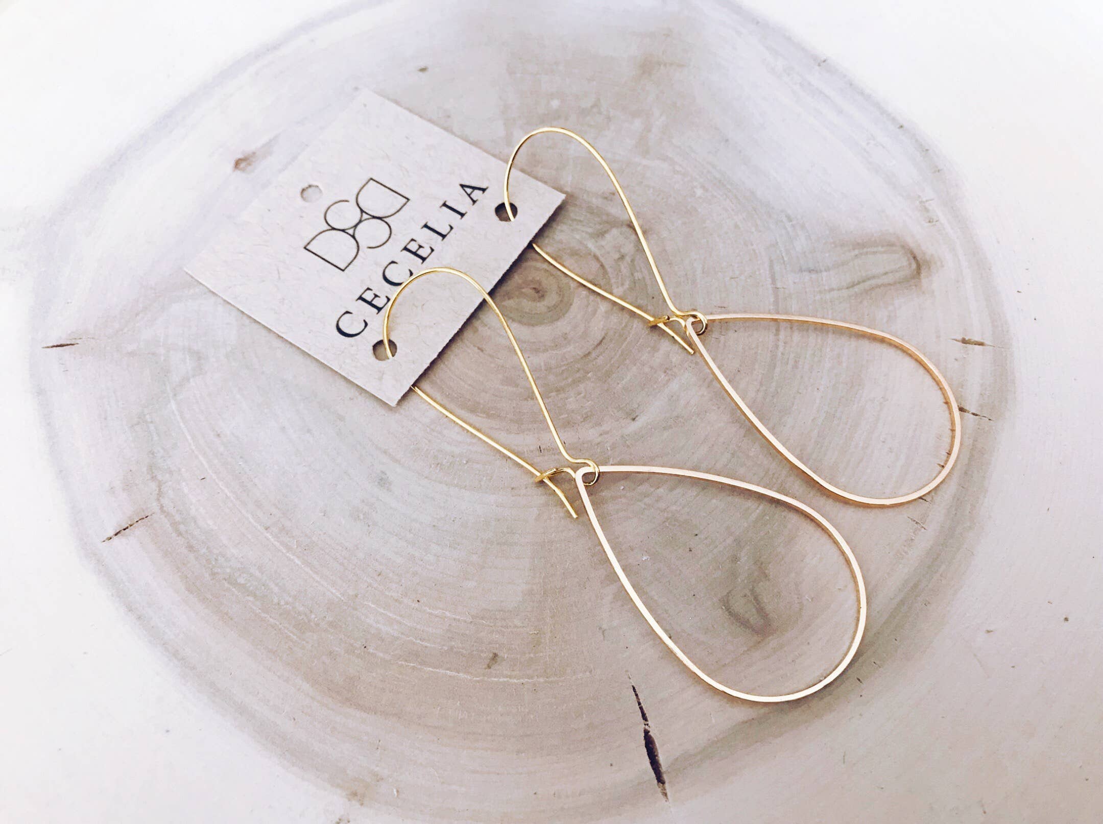 Large Gold Plated Teardrop Hoop Earrings