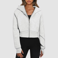 Women's Cropped Zip Up Athleisure Hoodie