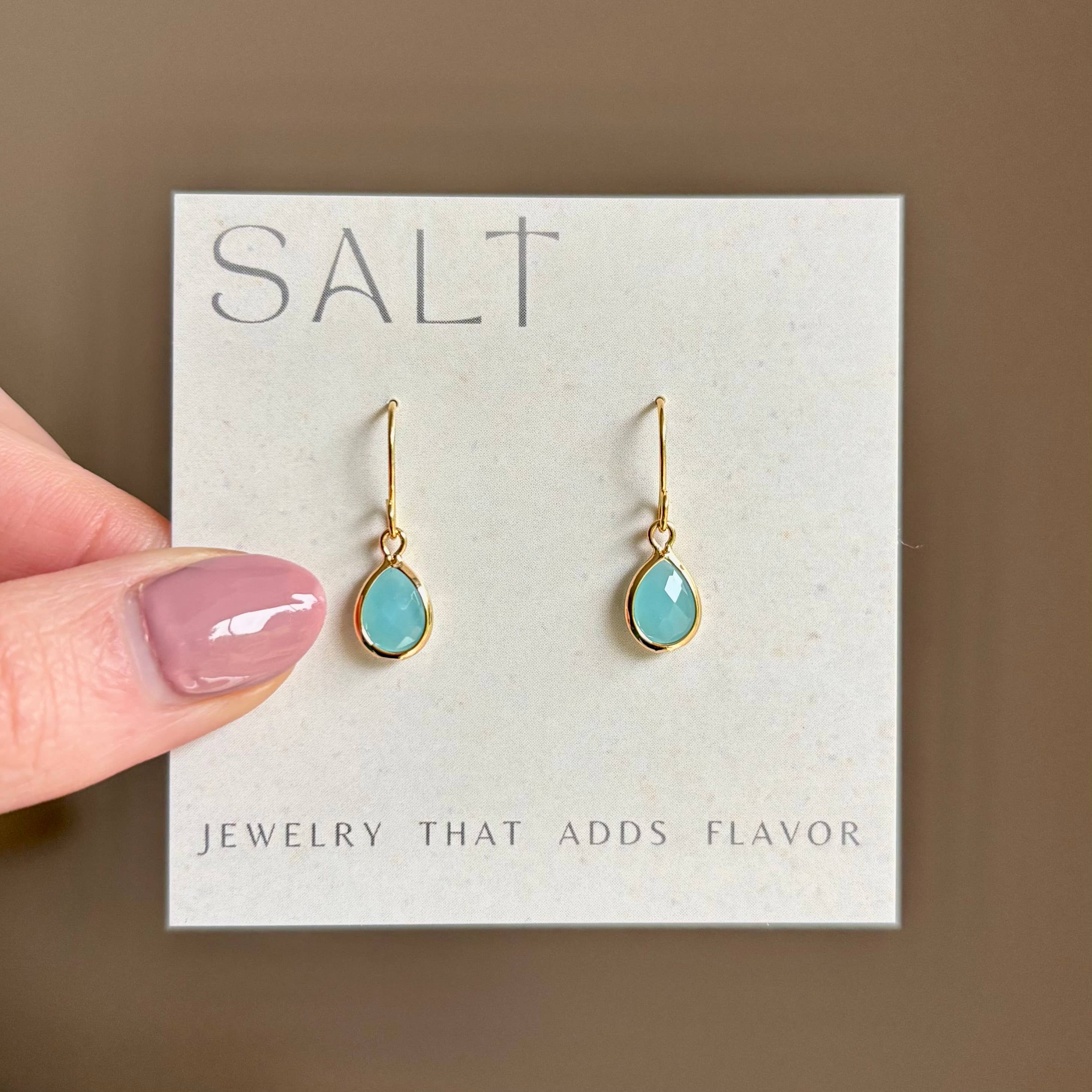 AQUAMARINE GEM EARRINGS