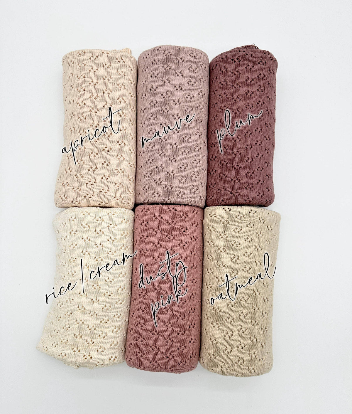Grace Knitted Cotton Baby Blanket: Rice/cream