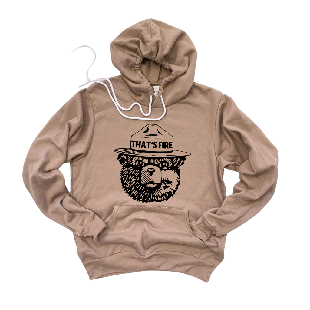 Bear “That’s Fire” Crewneck | Hoodie Sweatshirt 207: Heather Olive / XXL / Crewneck Sweatshirt
