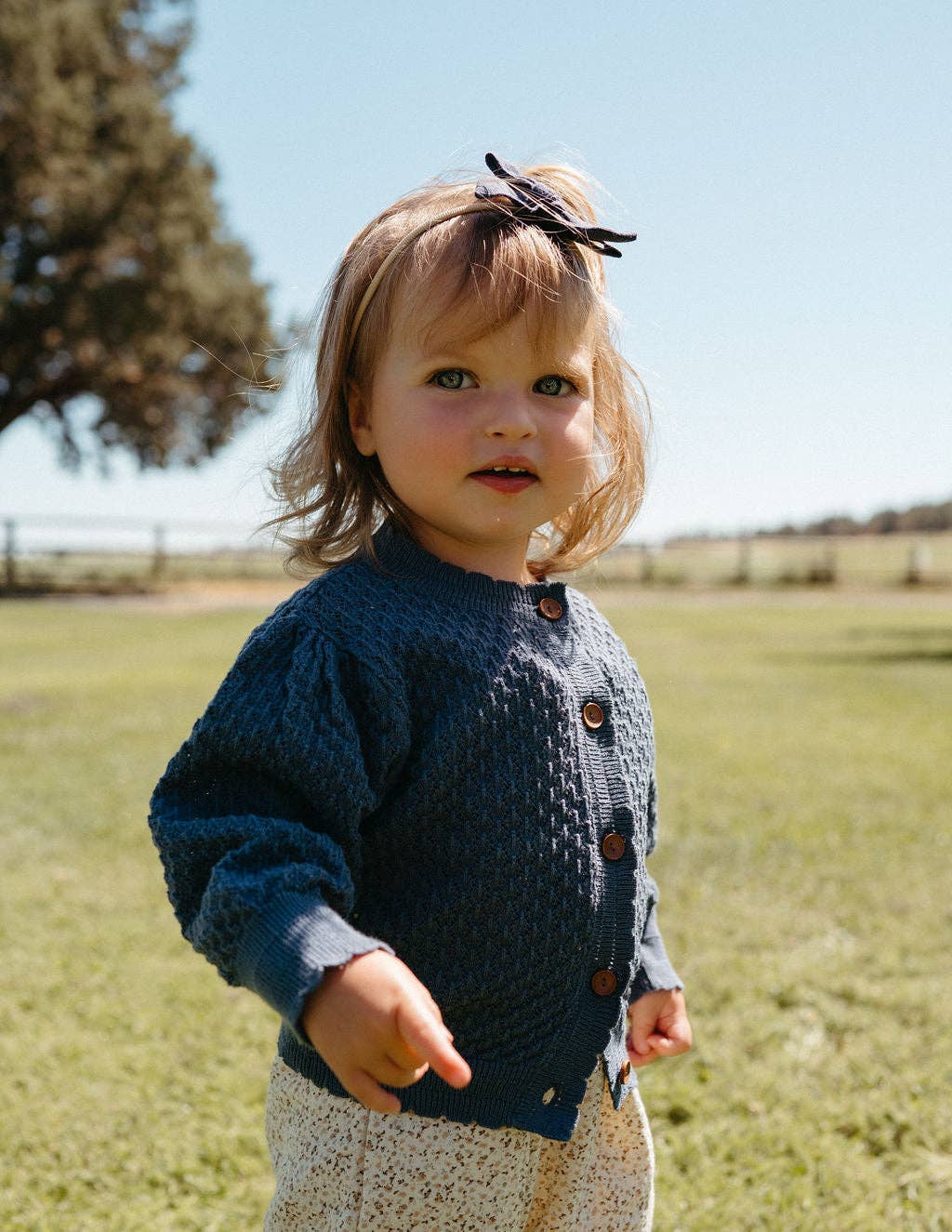 Pointelle Sapphire Cardigan: 12-18 months