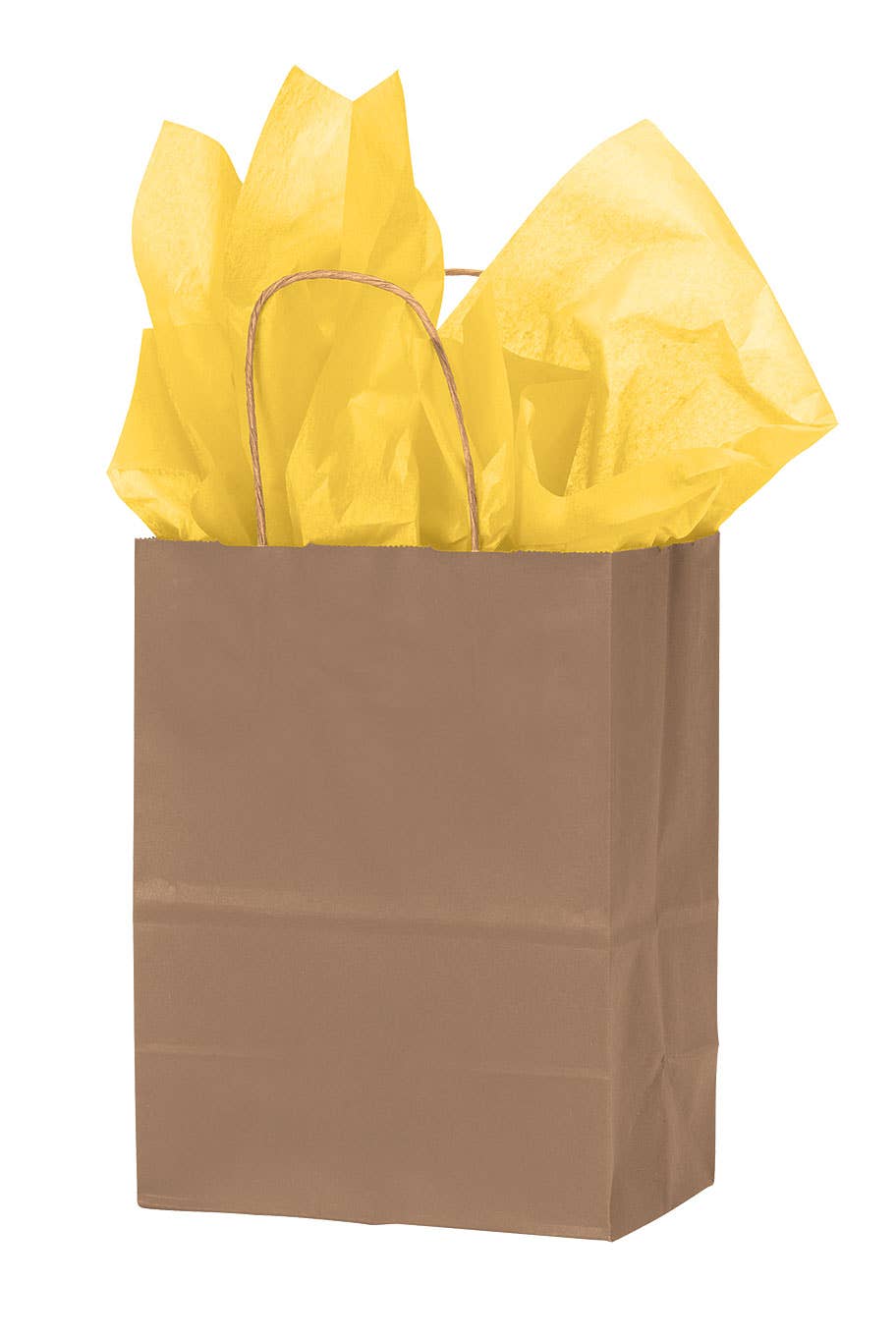 Kraft Paper Shopping Bags: White / Case of 100 / Small