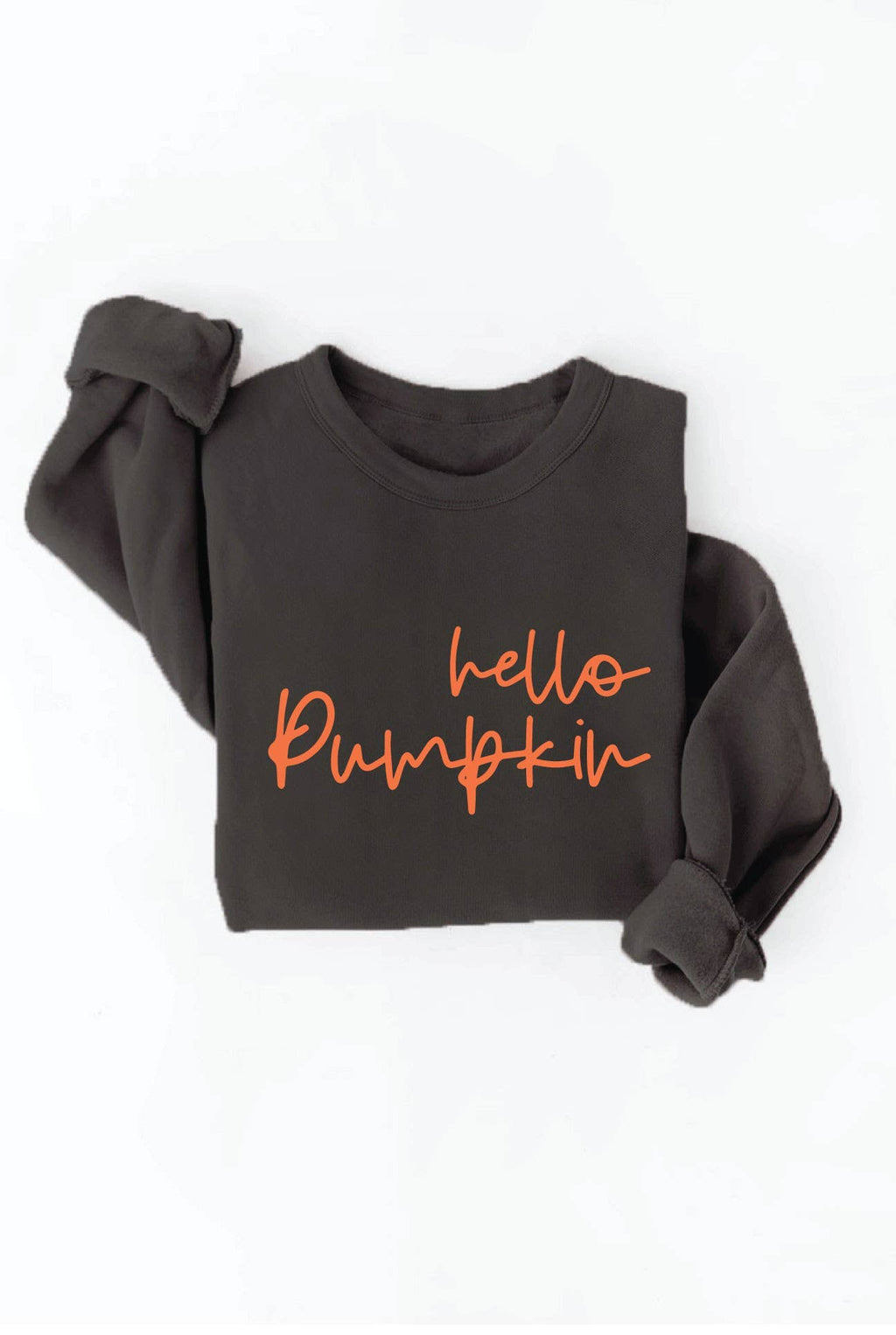 HELLO PUMPKIN Graphic Sweatshirt: TAN / S