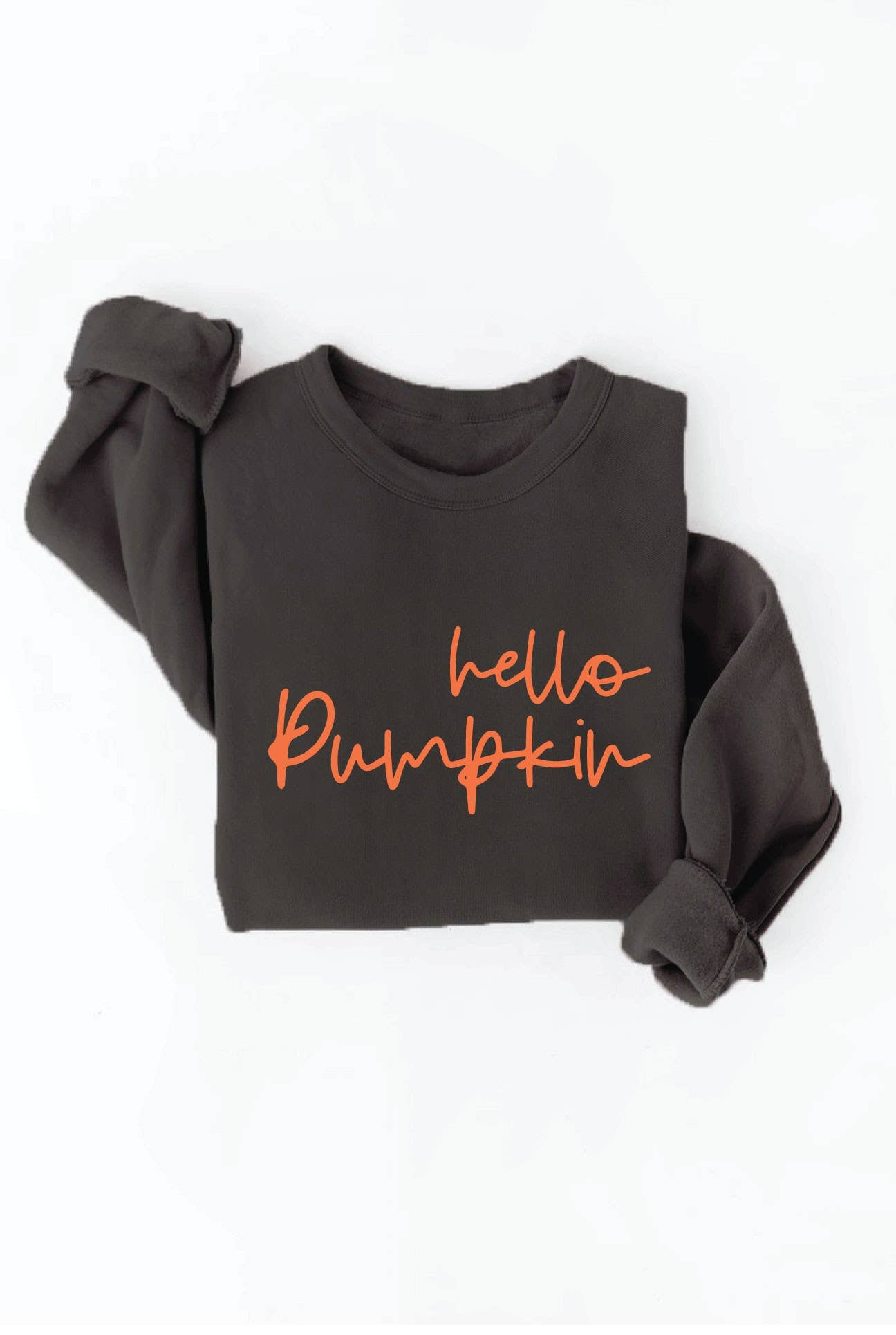HELLO PUMPKIN Graphic Sweatshirt: TAN / S