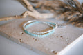 Gemstone Double Wrap Silver Beaded Bracelet : Jade