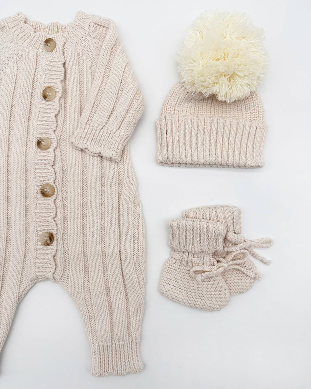 Mila Oatmilk Jumper Set: 3pc Set / Newborn (NB)