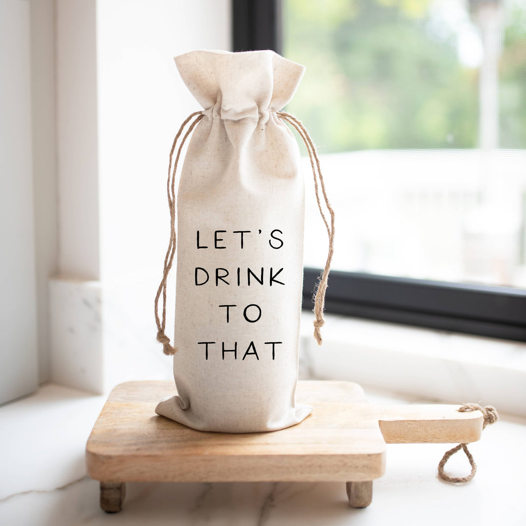 Drink To That Wine Bag: Natural Cotton/Linen