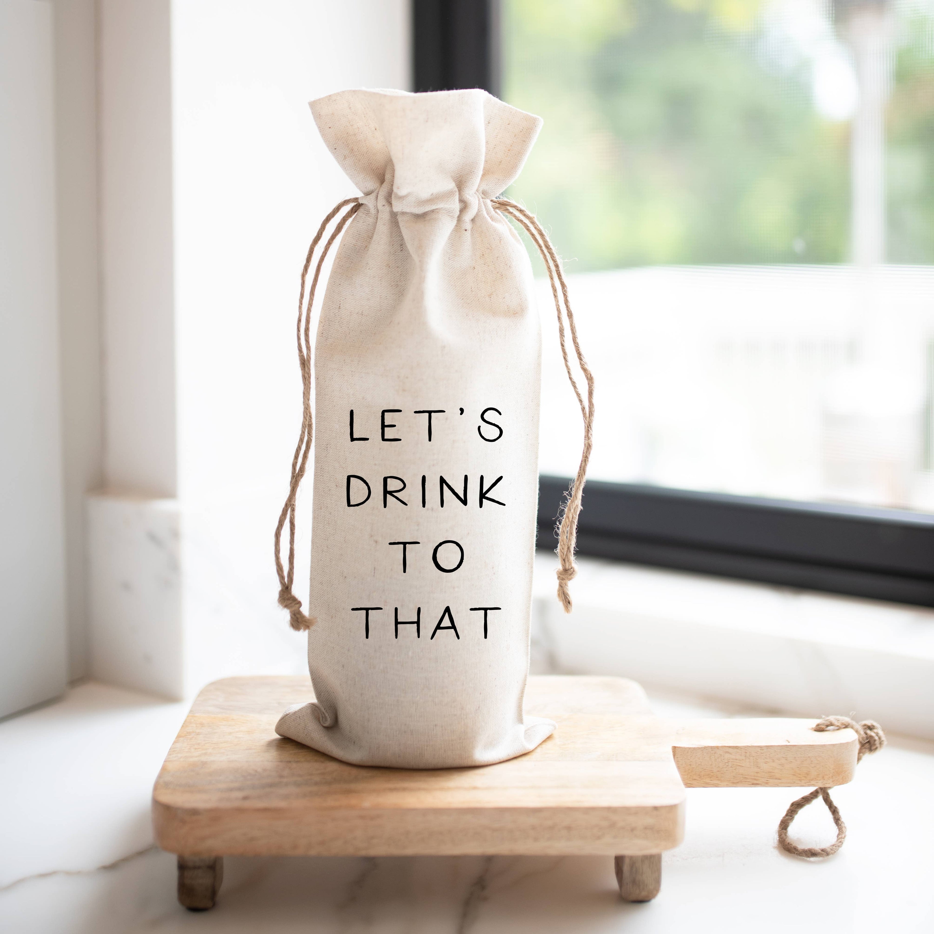Drink To That Wine Bag: Natural Cotton/Linen