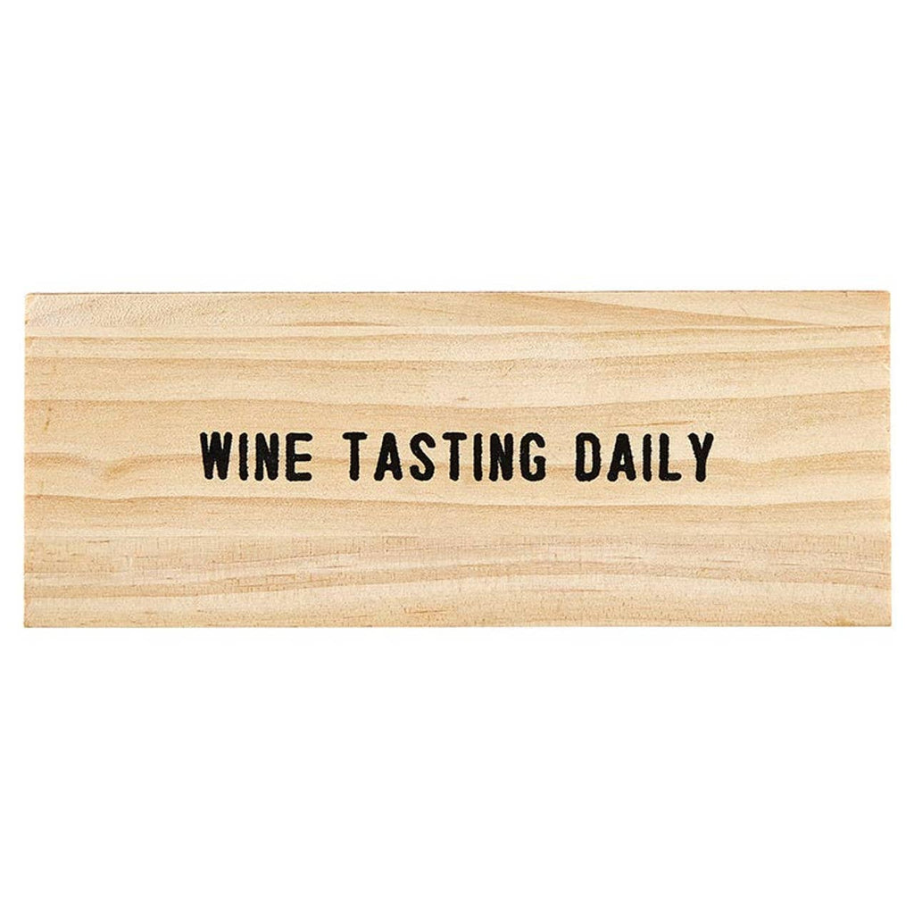 Gold Wine Charms in Pine Box - Wine Tasting Daily: Spot Clean Only / Wood, Stainless Steel, Zinc Alloy