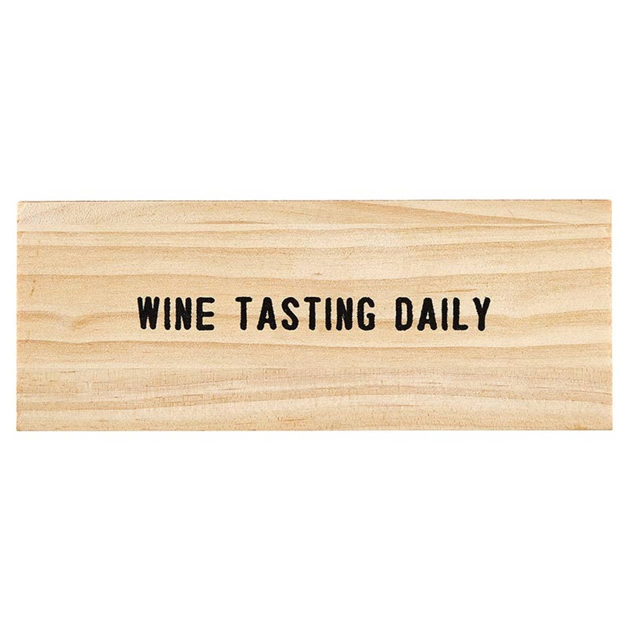 Gold Wine Charms in Pine Box - Wine Tasting Daily: Spot Clean Only / Wood, Stainless Steel, Zinc Alloy