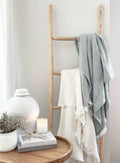 Herringbone Throw Blanket: Cream