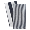 Stripe Tea Towel Set: Black
