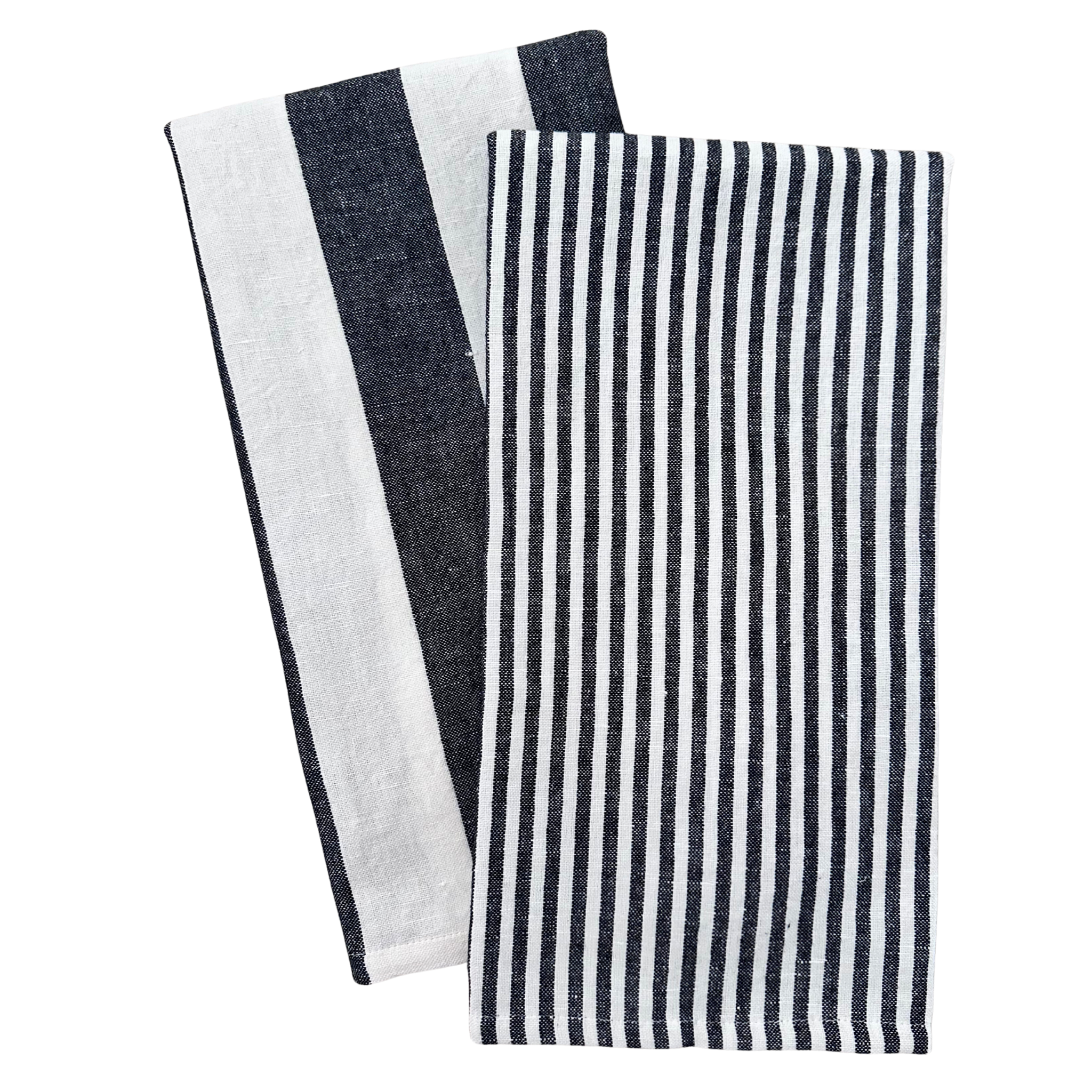 Stripe Tea Towel Set: Black