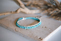 Gemstone Double Wrap Silver Beaded Bracelet