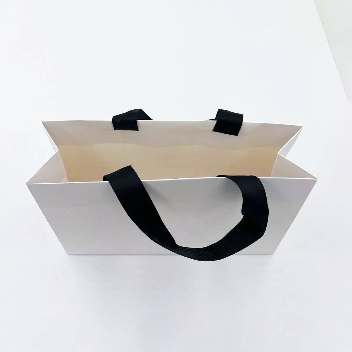 Premium Threaded Rope White Paper Gift Bag w/ free tissue: Large