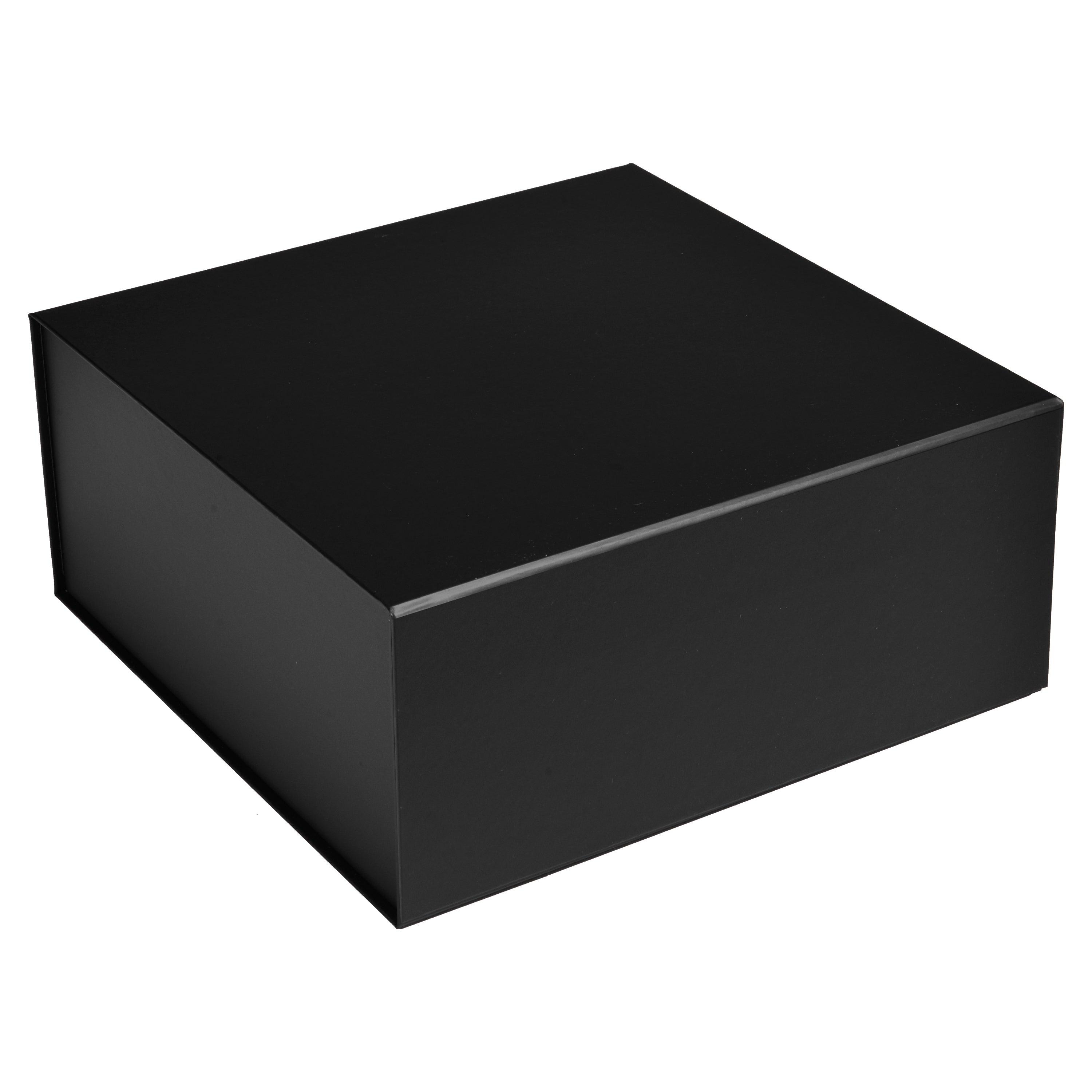 10" X 10" X 4.5" Collapsible Gift Box w/Magnetic Square Flap Lid: Black / 1