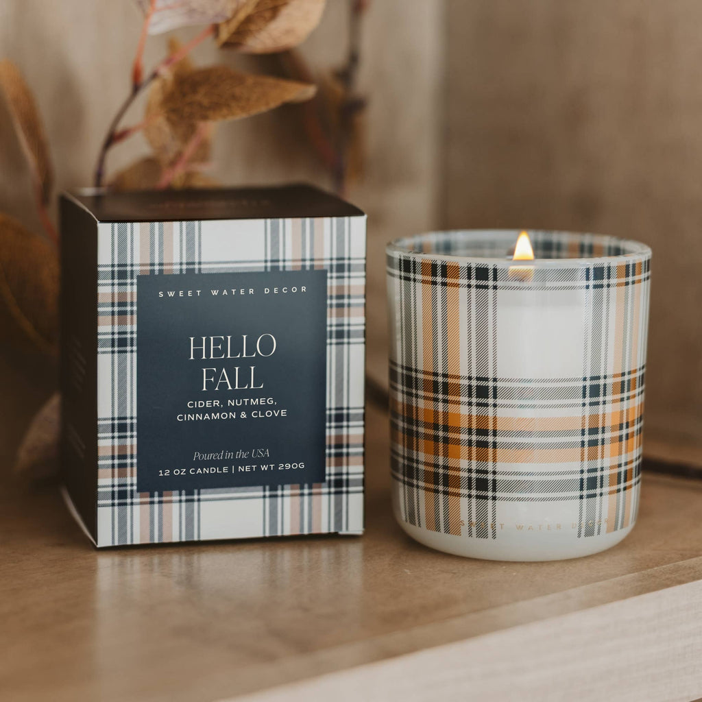 *NEW* Hello Fall 12 oz Boxed Soy Candle - Fall Decor & Gifts