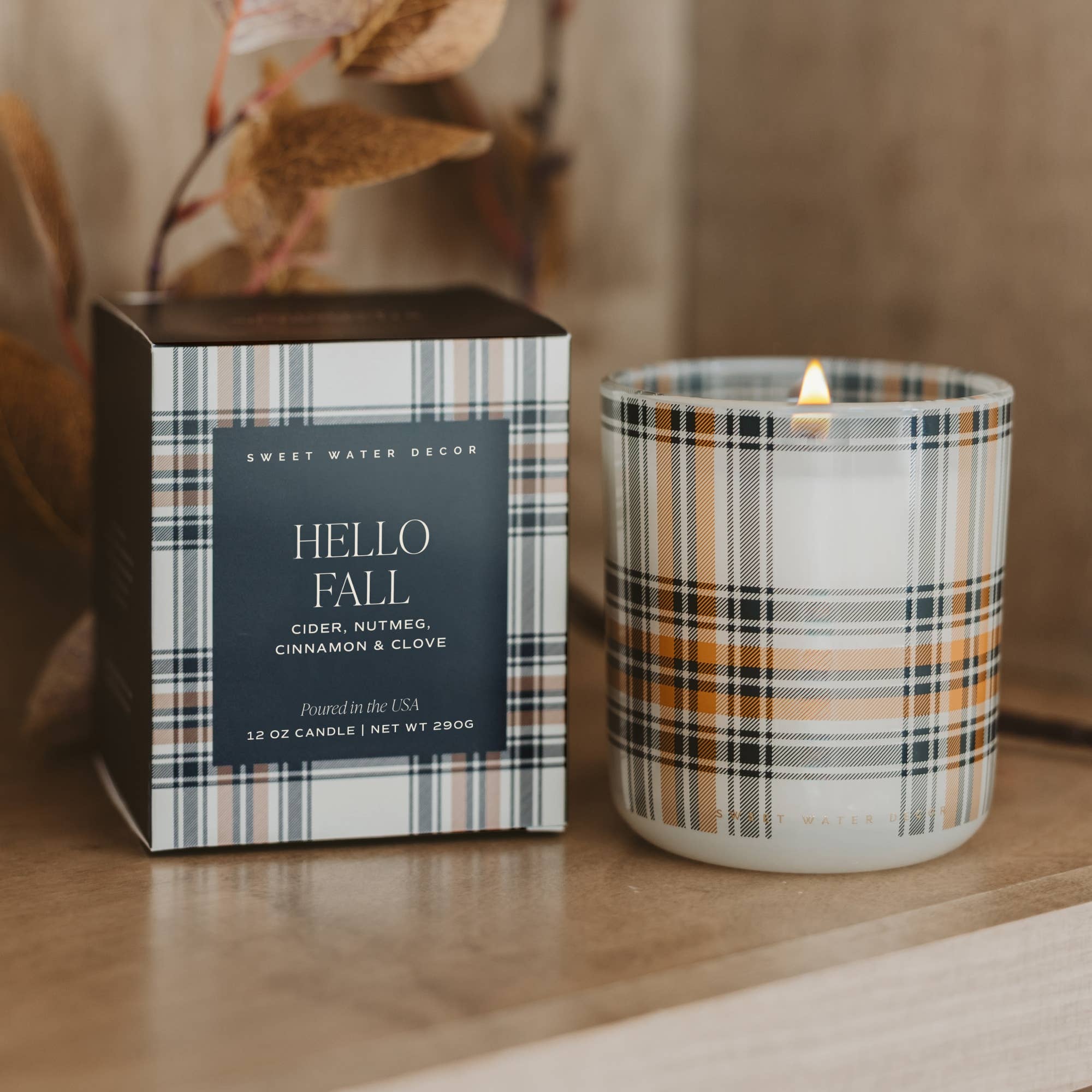 *NEW* Hello Fall 12 oz Boxed Soy Candle - Fall Decor & Gifts