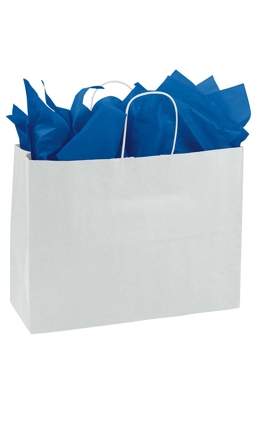 Kraft Paper Shopping Bags: White / Case of 100 / Large