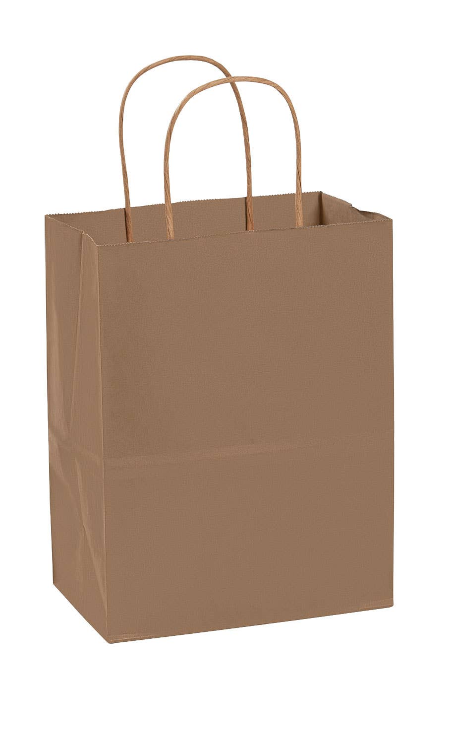 Kraft Paper Shopping Bags: White / Case of 100 / Small