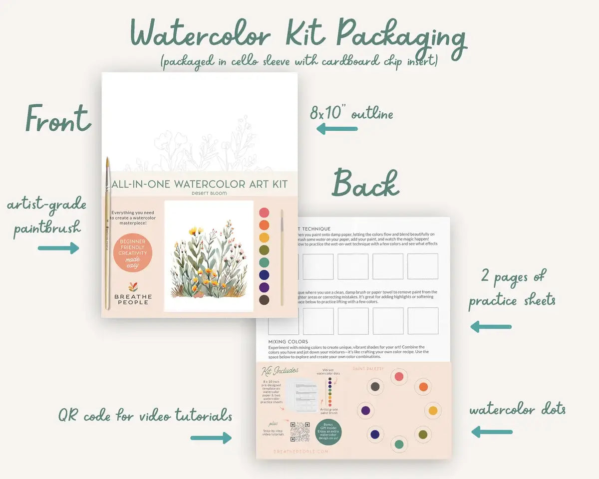 All-In-One Watercolor Paint Set - Desert Bloom DIY Craft