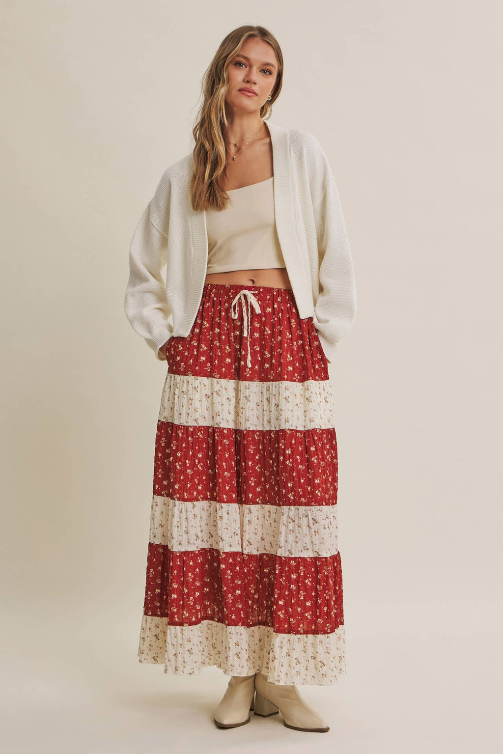 EVERYDAY ESEENTIAL EASY LAYERING BALLOON SLV WAFFLE CARDIGAN: OLIVE / S