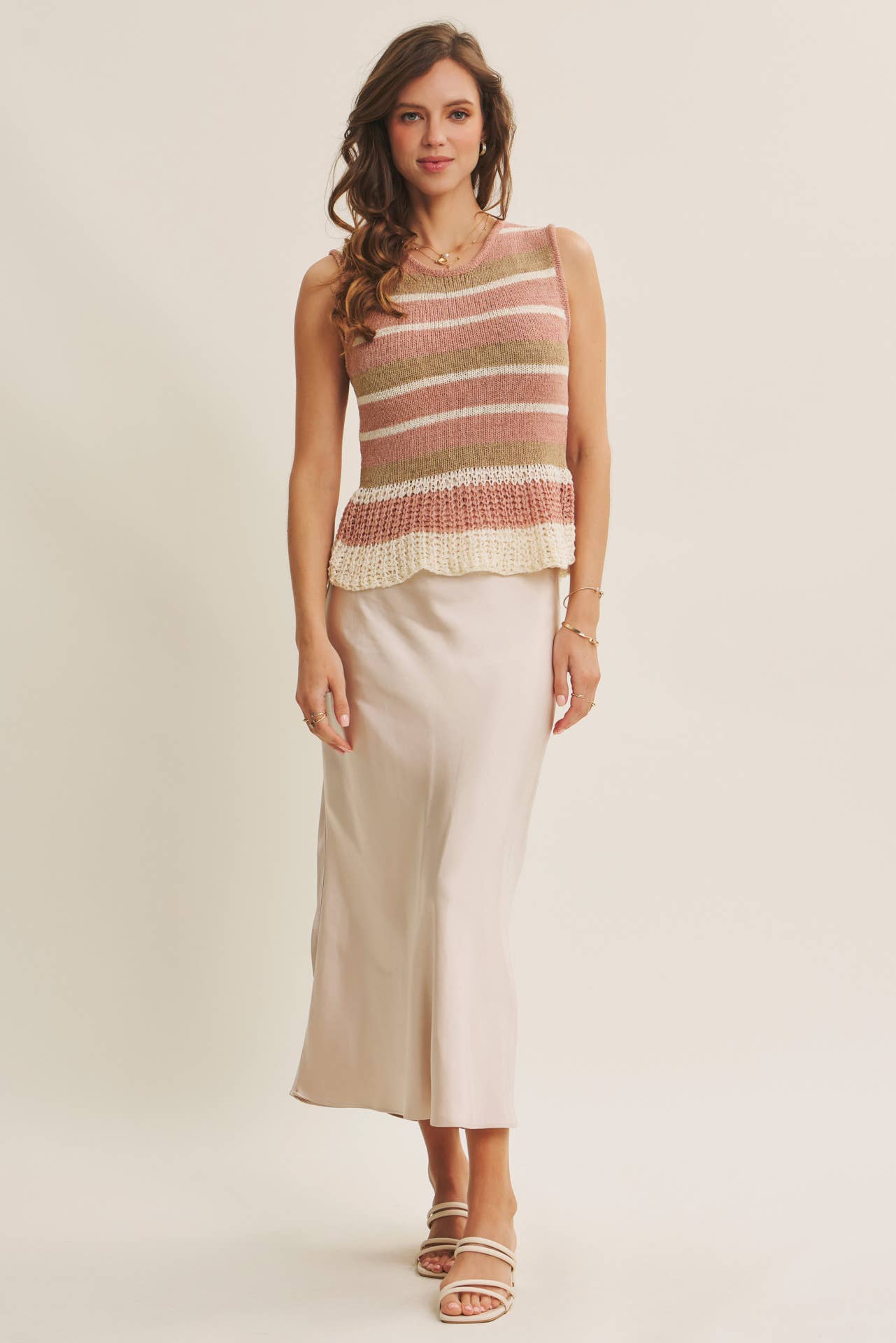 MOONLIT THICK HIGH QUALITY SILKY SATIN BIAS CUT MAXI SKIRT: DUSTY MAUVE / S