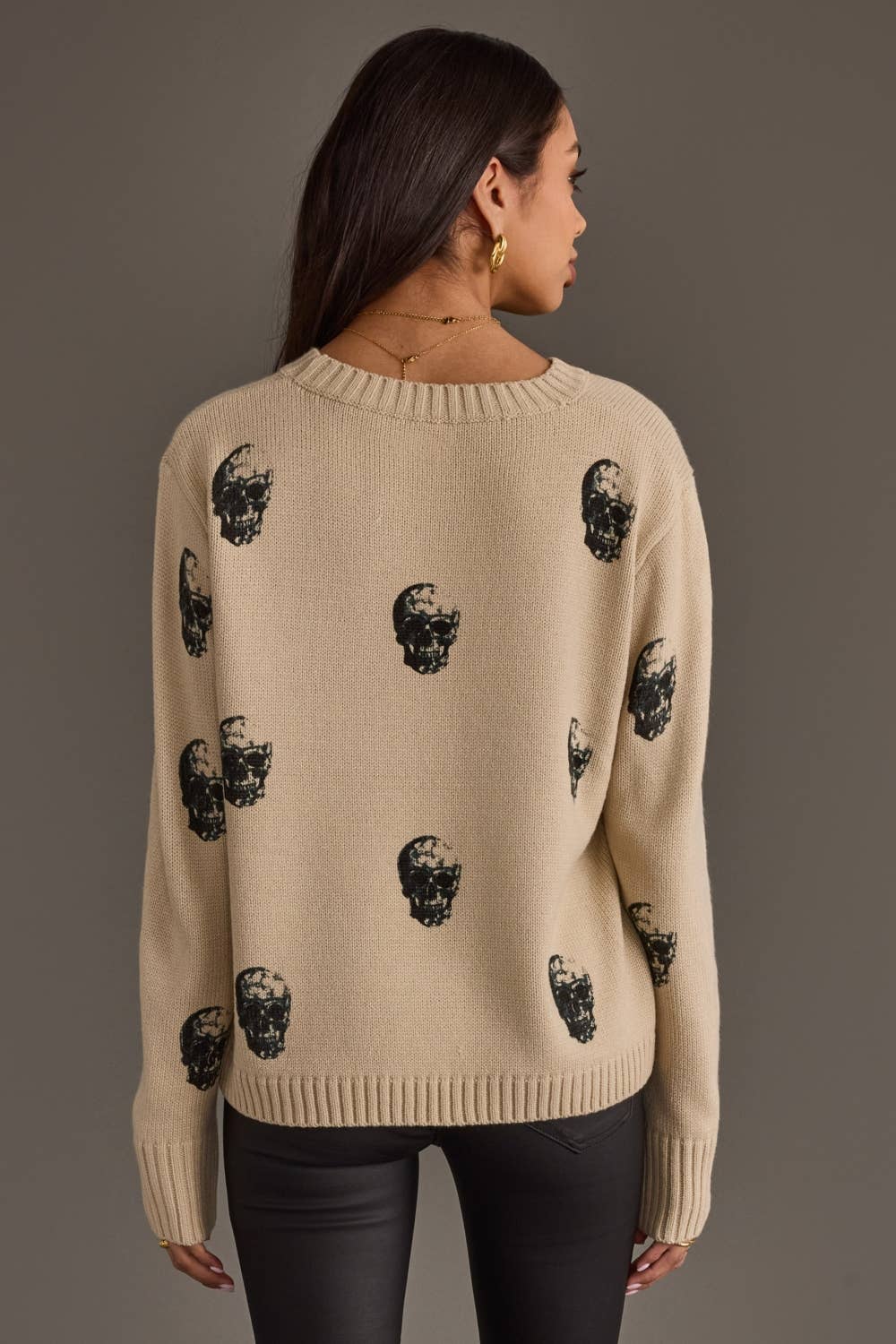 Tan Skull Sweater