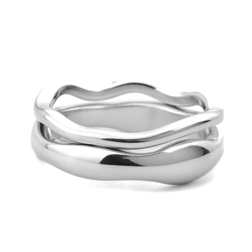 Stackable Gold Wave Ring Set - Tarnish-free Stainless Steel: Yellow Gold / 9 / Thin
