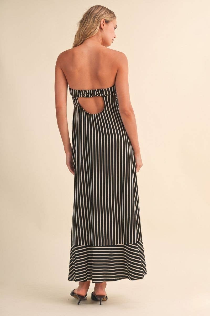 Midnight Stroll Stripe Maxi Dress