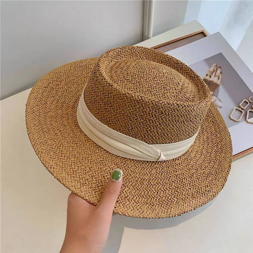 BEACH VACATION SUN FEDORA STRAW HATS FOR WOMEN