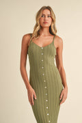 SLEEVELESS MIDI RIB SWEATER MIDI DRESS