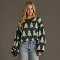 Green & White Tree Sweater