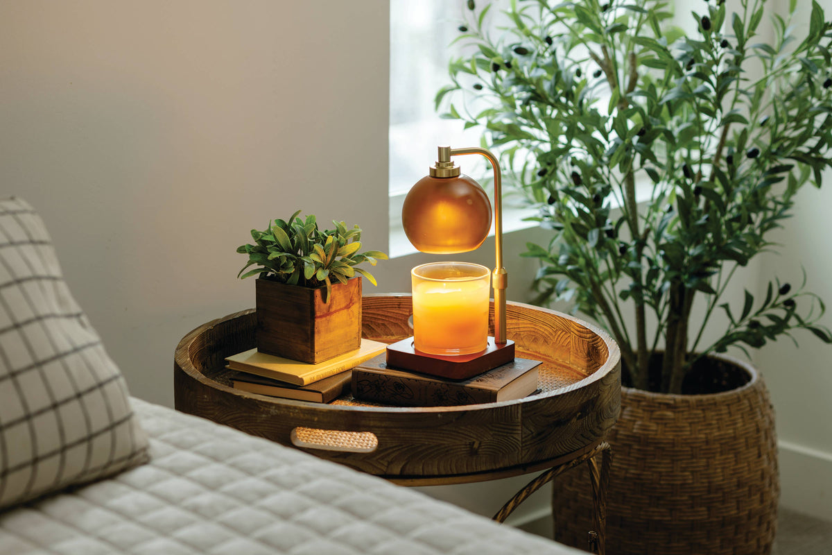 Amber Sphere Candle Warmer Lamp